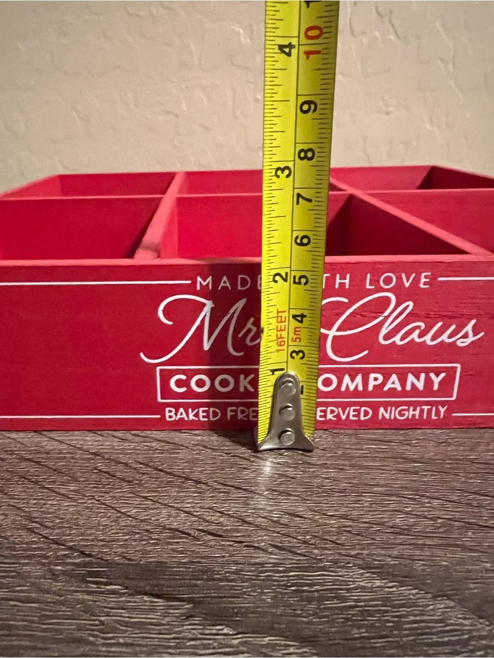 Target Bullseye Christmas Crate Red Mrs. Claus Cookie Company Wood NWT